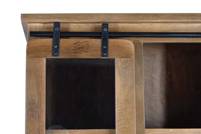 GINER Y COLOMER Armario de madera de mango y metal con 4 puertas correderas